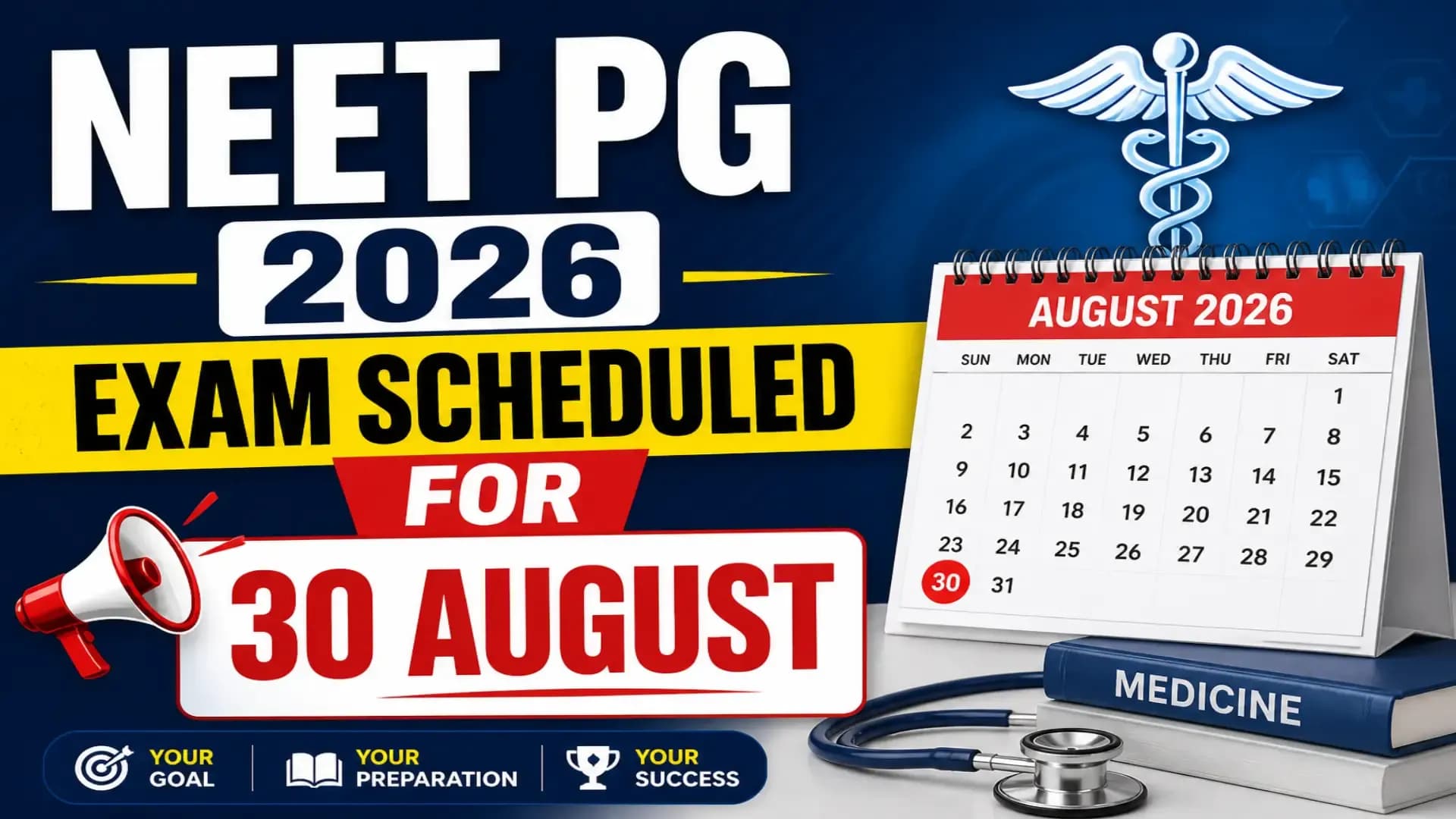 NEET PG 2026 Exam Scheduled for 30 August
