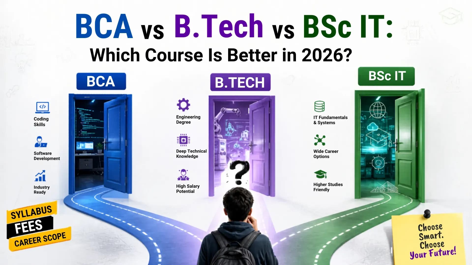BCA vs B.Tech vs BSc IT