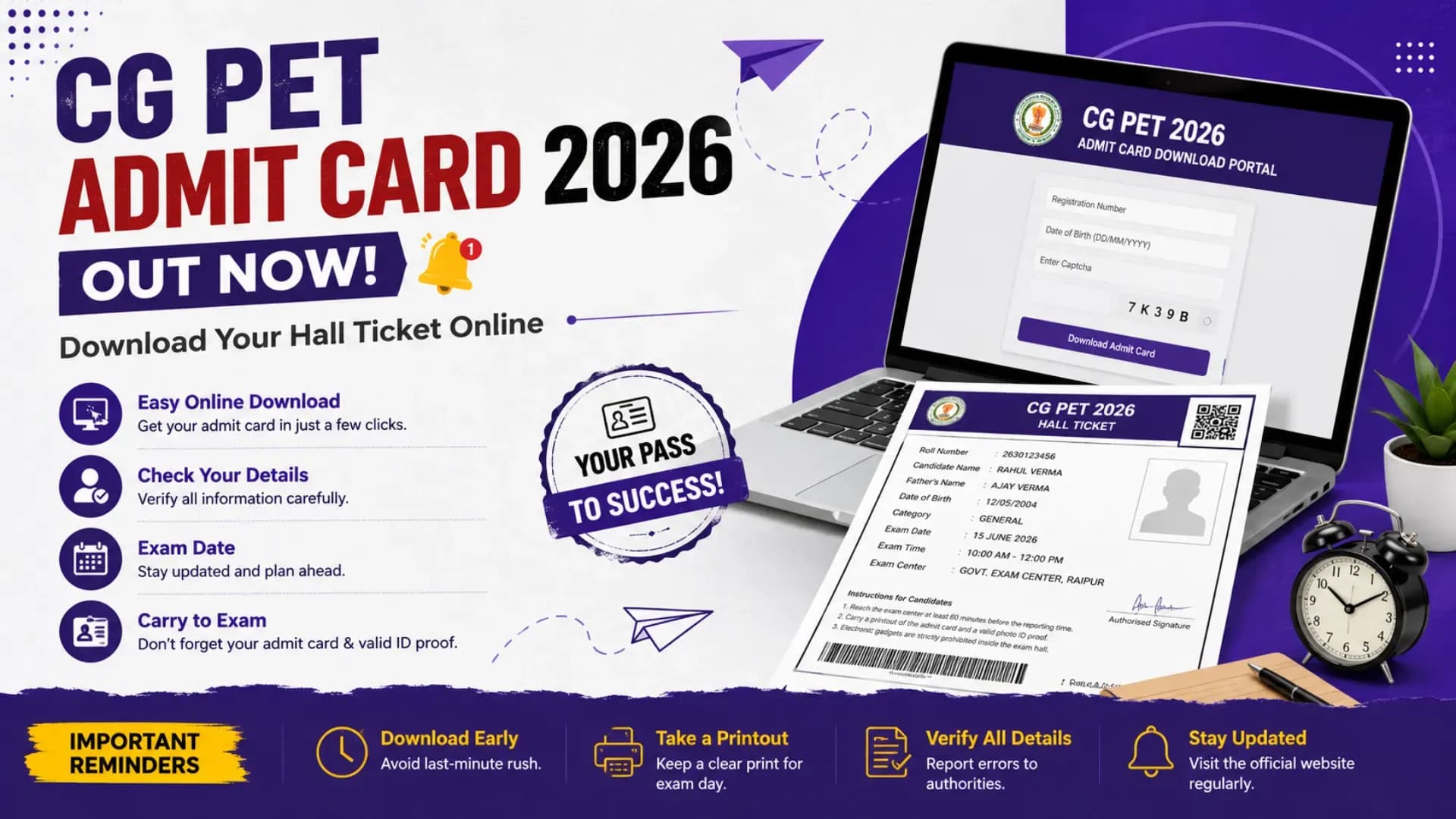 CG PET Admit Card 2026 Out