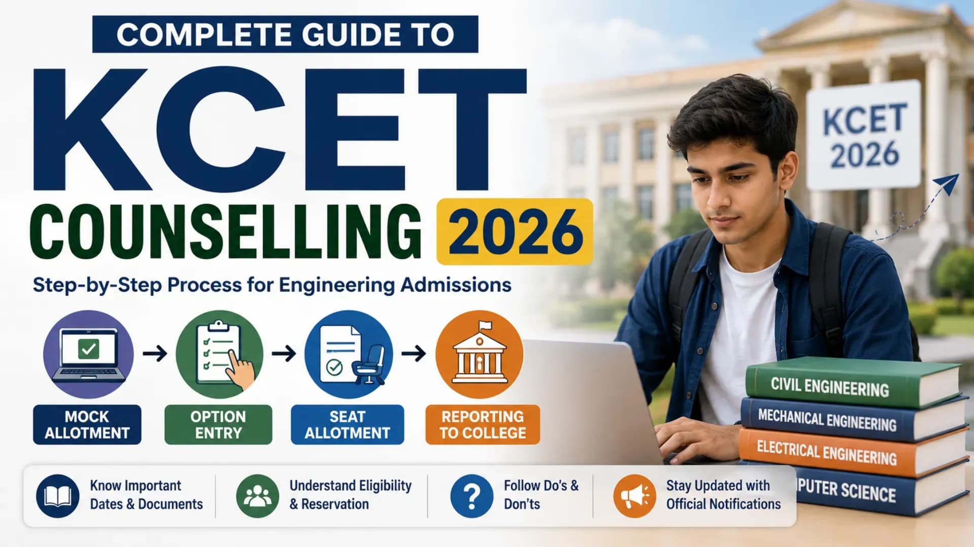 Complete Guide to KCET Counselling 2026: Mock Allotment, Option Entry, Seat Allotment and Reporting