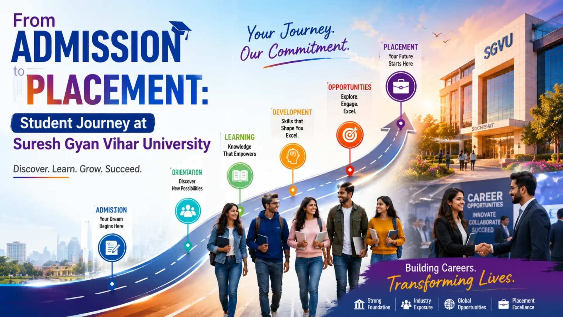 From Admission to Placement: Student Journey at Suresh Gyan Vihar University