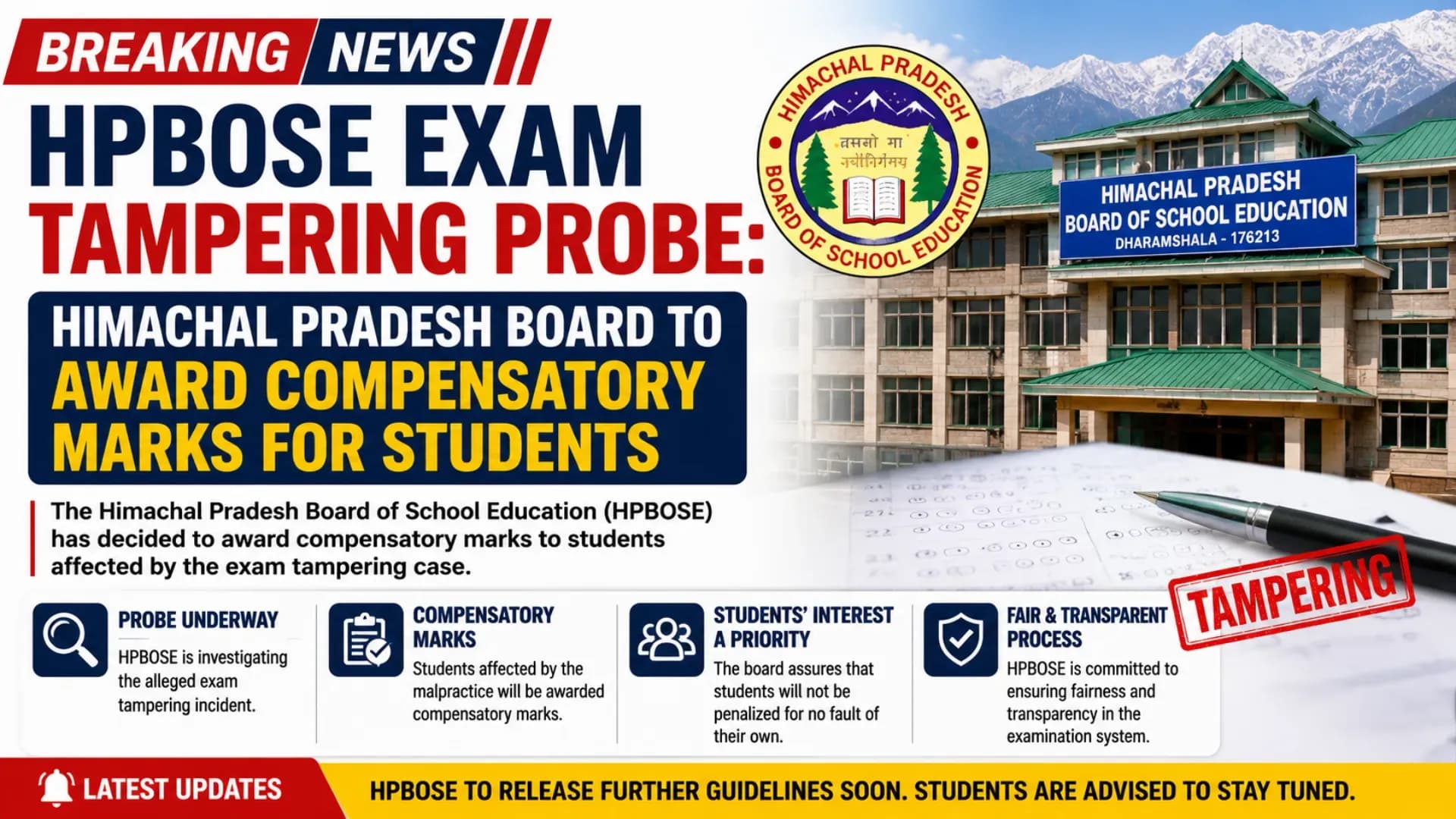 HPBOSE Exam Tampering Probe: Himachal Pradesh Board to Award Compensatory Marks for Students
