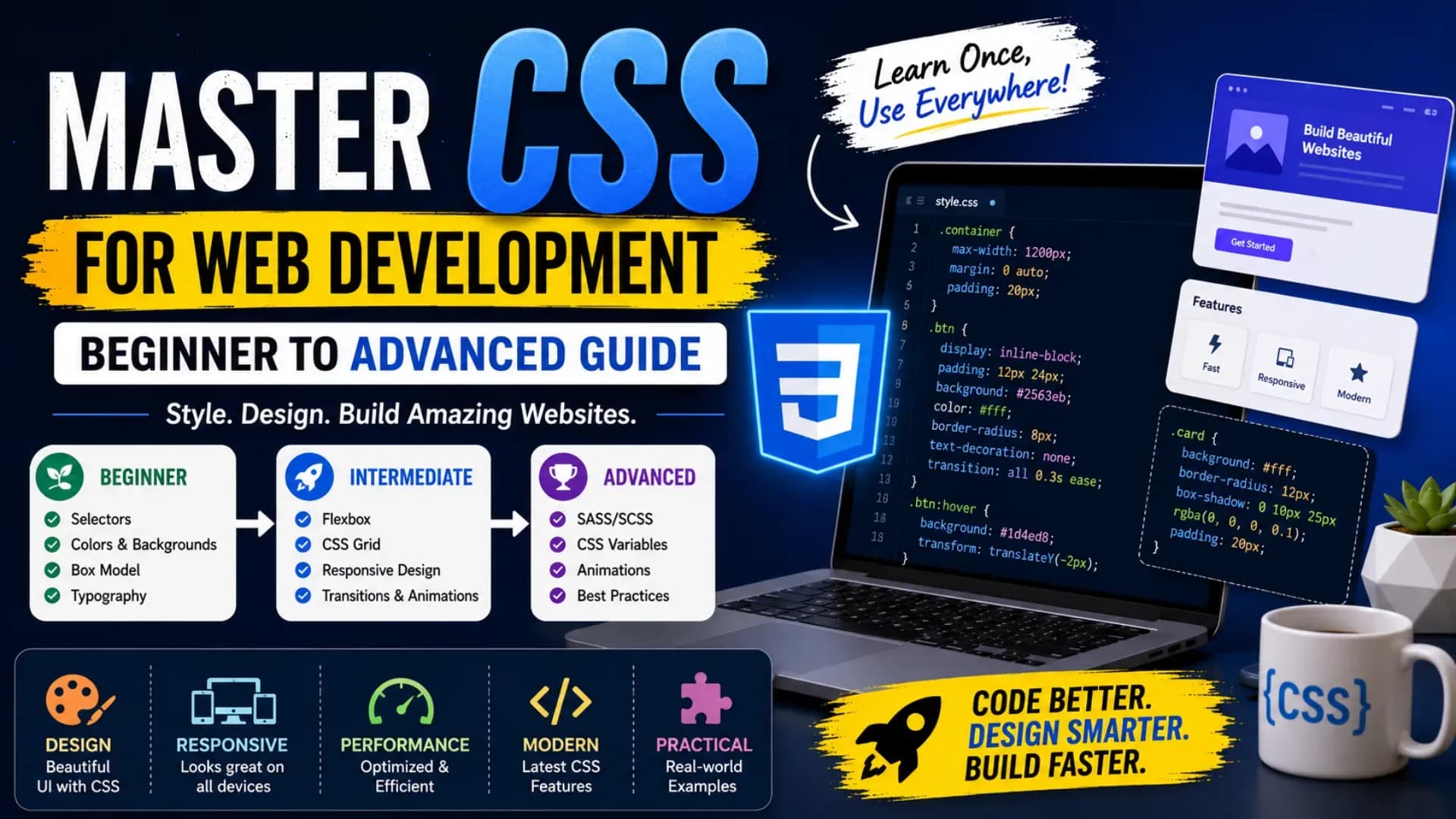 Master CSS for Web Development: Beginner to Advanced Guide