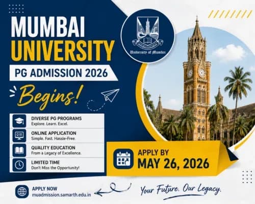 Mumbai University PG Admission 2026 Begins; Apply by May 26