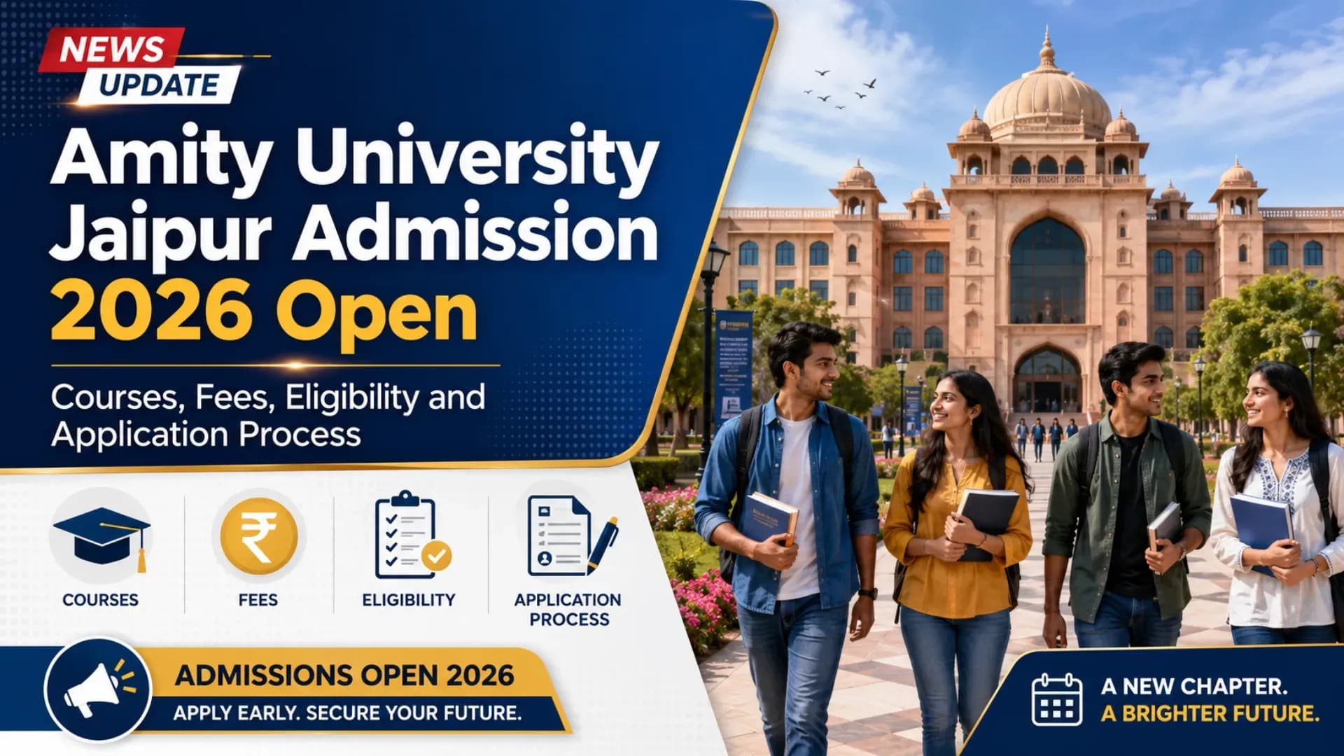 Amity University Jaipur Admission 2026 Open: Courses, Fees, Eligibility and Application Process