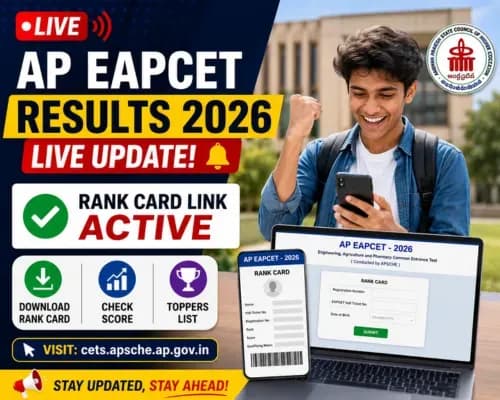 AP EAPCET Results 2026 LIVE: Rank Card Link Active; Download APSCHE Rank, Score and Toppers List