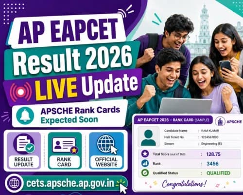AP EAPCET Result 2026 LIVE Update: APSCHE Rank Cards Expected Soon at cets.apsche.ap.gov.in