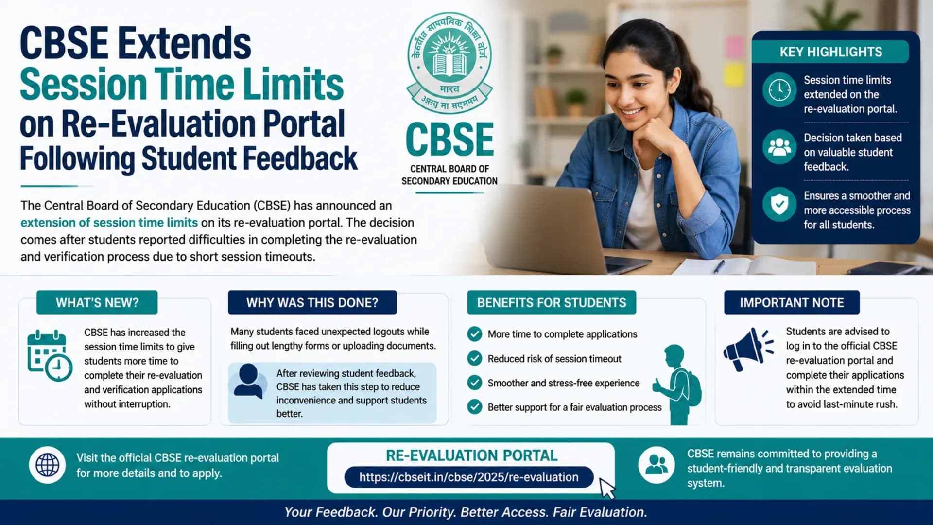 CBSE Extends Session Time Limits on Re-Evaluation Portal Following Student Feedback