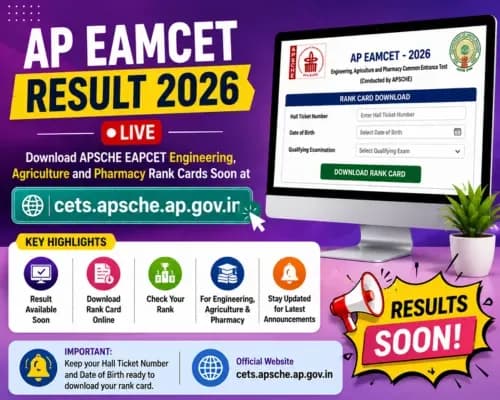 AP EAMCET Result 2026 LIVE: Download APSCHE EAPCET Engineering, Agriculture and Pharmacy Rank Cards Soon at cets.apsche.ap.gov.in