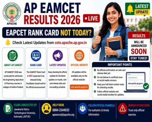 AP EAMCET Results 2026 LIVE: EAPCET Rank Card NOT Today? Check Latest Updates from cets.apsche.ap.gov.in