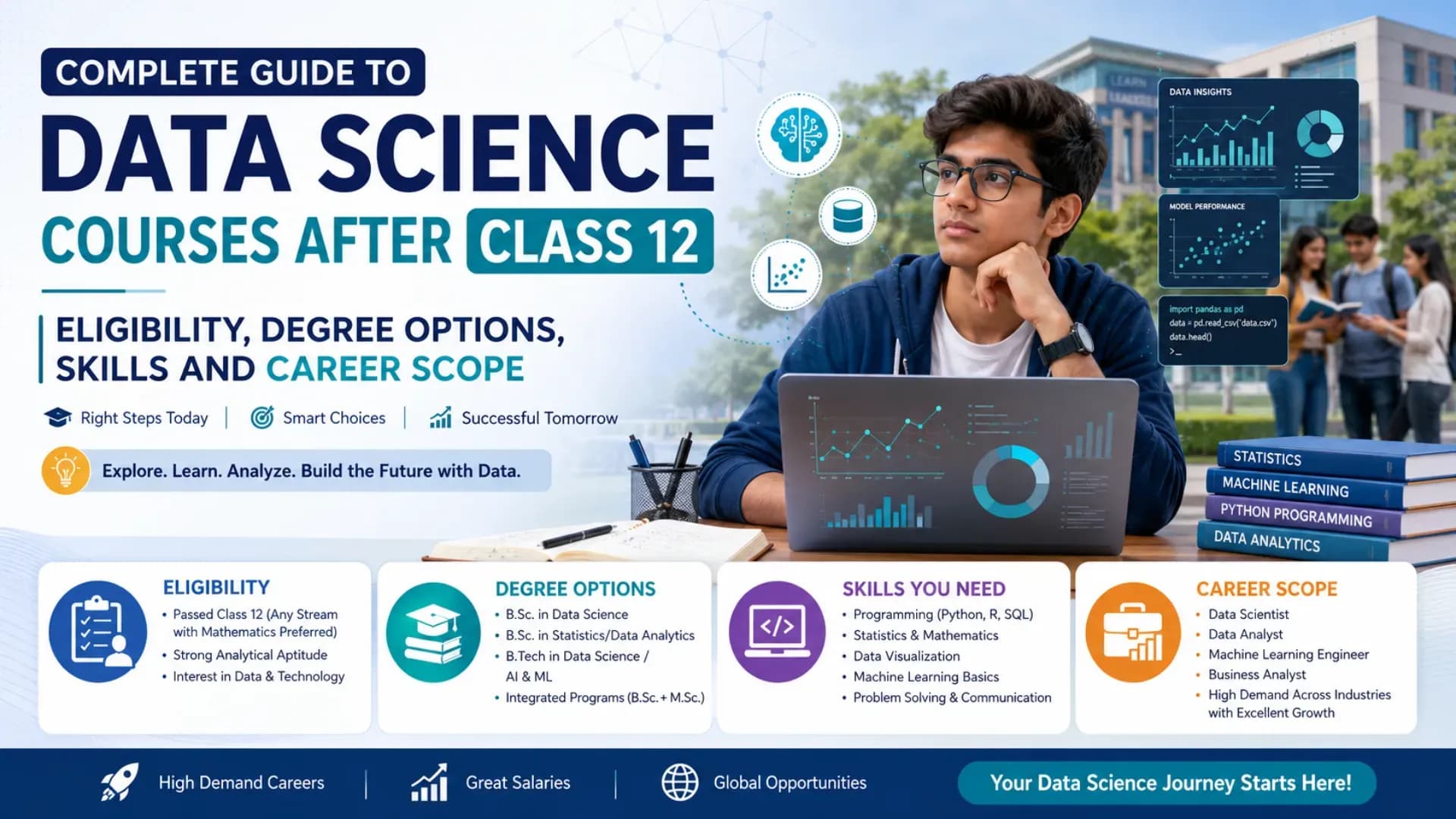 Complete Guide to Data Science Courses After Class 12: Eligibility, Degree Options, Skills and Career Scope