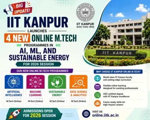 IIT Kanpur Launches 4 New Online M.Tech Programmes in AI, ML, and Sustainable Energy for 2026 Session