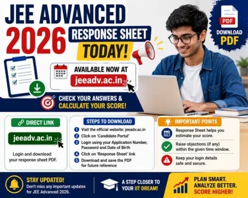 JEE Advanced 2026 Response Sheet Today at jeeadv.ac.in, Check Direct Link and Steps to Download PDF