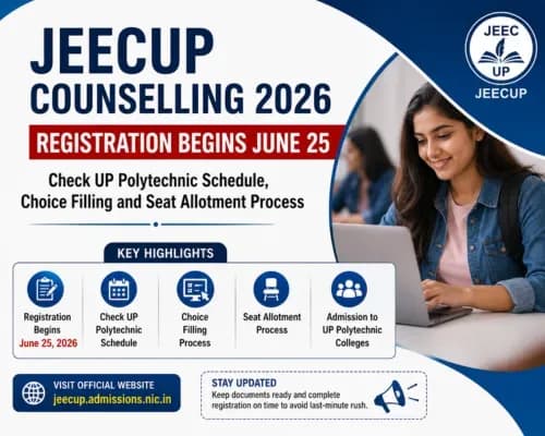 JEECUP Counselling 2026 Registration Begins June 25: Check UP Polytechnic Schedule, Choice Filling and Seat Allotment Process