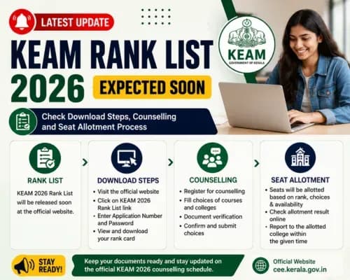 KEAM Rank List 2026 Expected Soon: Check Download Steps, Counselling and Seat Allotment Process