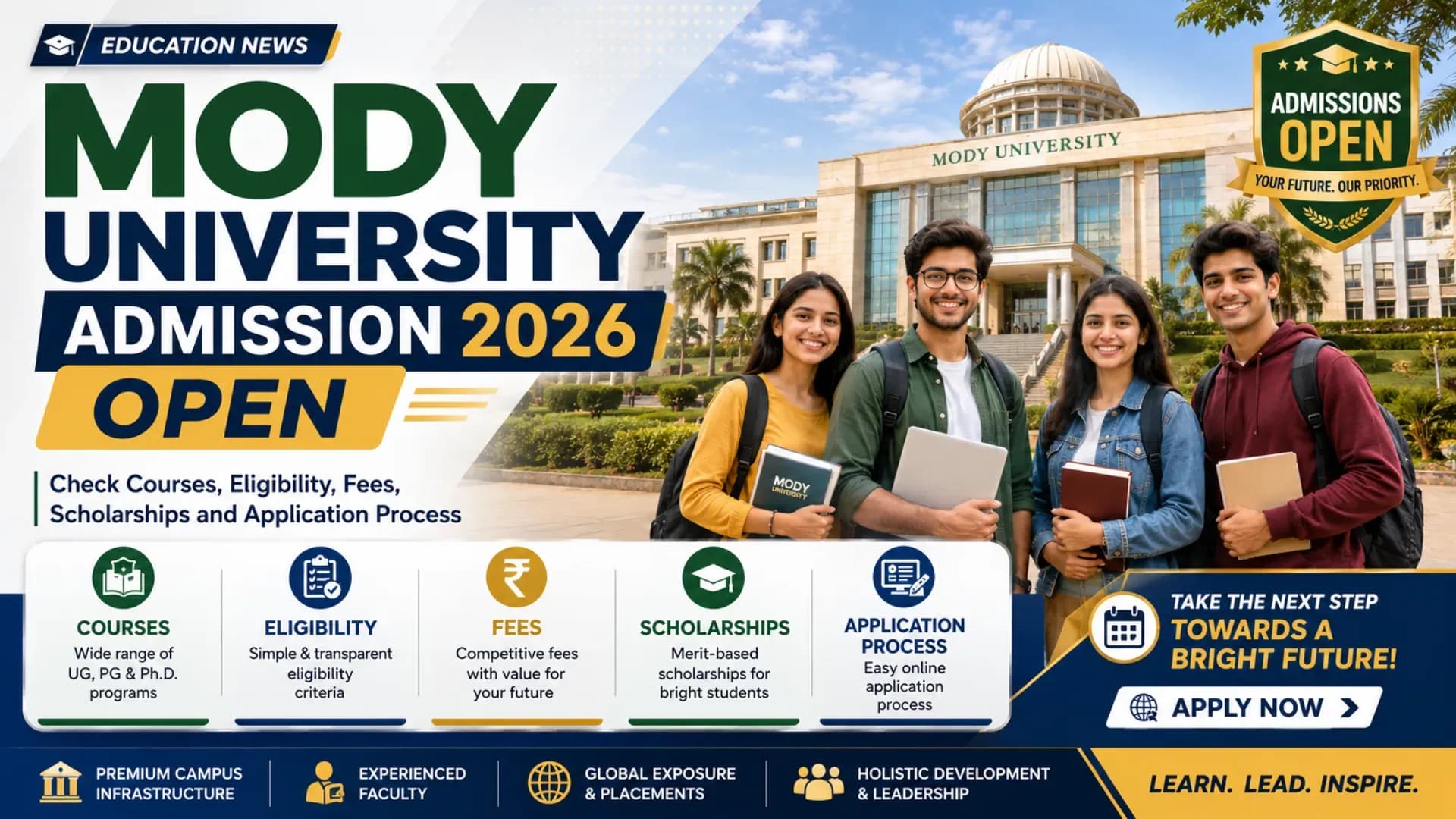 Mody University Admission 2026 Open: Check Courses, Eligibility, Fees, Scholarships and Application Process