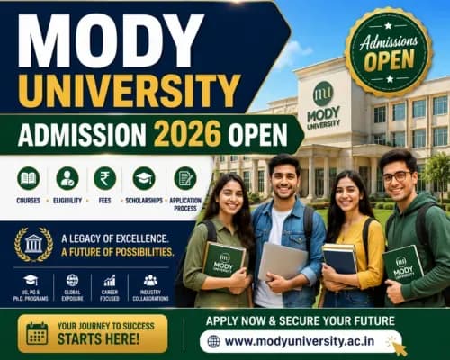Mody University Admission 2026 Open: Check Courses, Eligibility, Fees, Scholarships and Application Process
