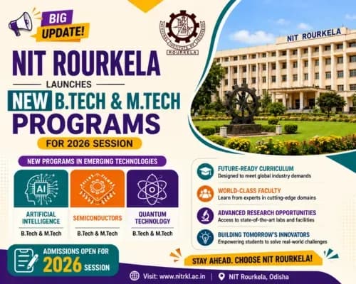 NIT Rourkela Launches New B.Tech & M.Tech Programs in AI, Semiconductors, and Quantum Tech for 2026 Session