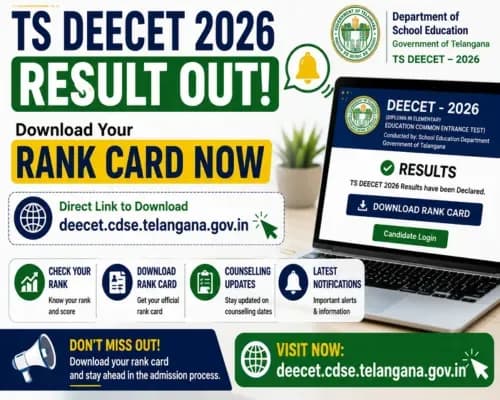 TS DEECET 2026 Result OUT: Direct Link to Download Rank Card at deecet.cdse.telangana.gov.in