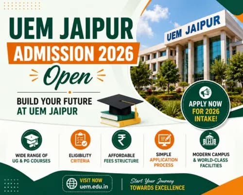 UEM Jaipur Admission 2026 Open: Check Courses, Eligibility, Fees and Application Process