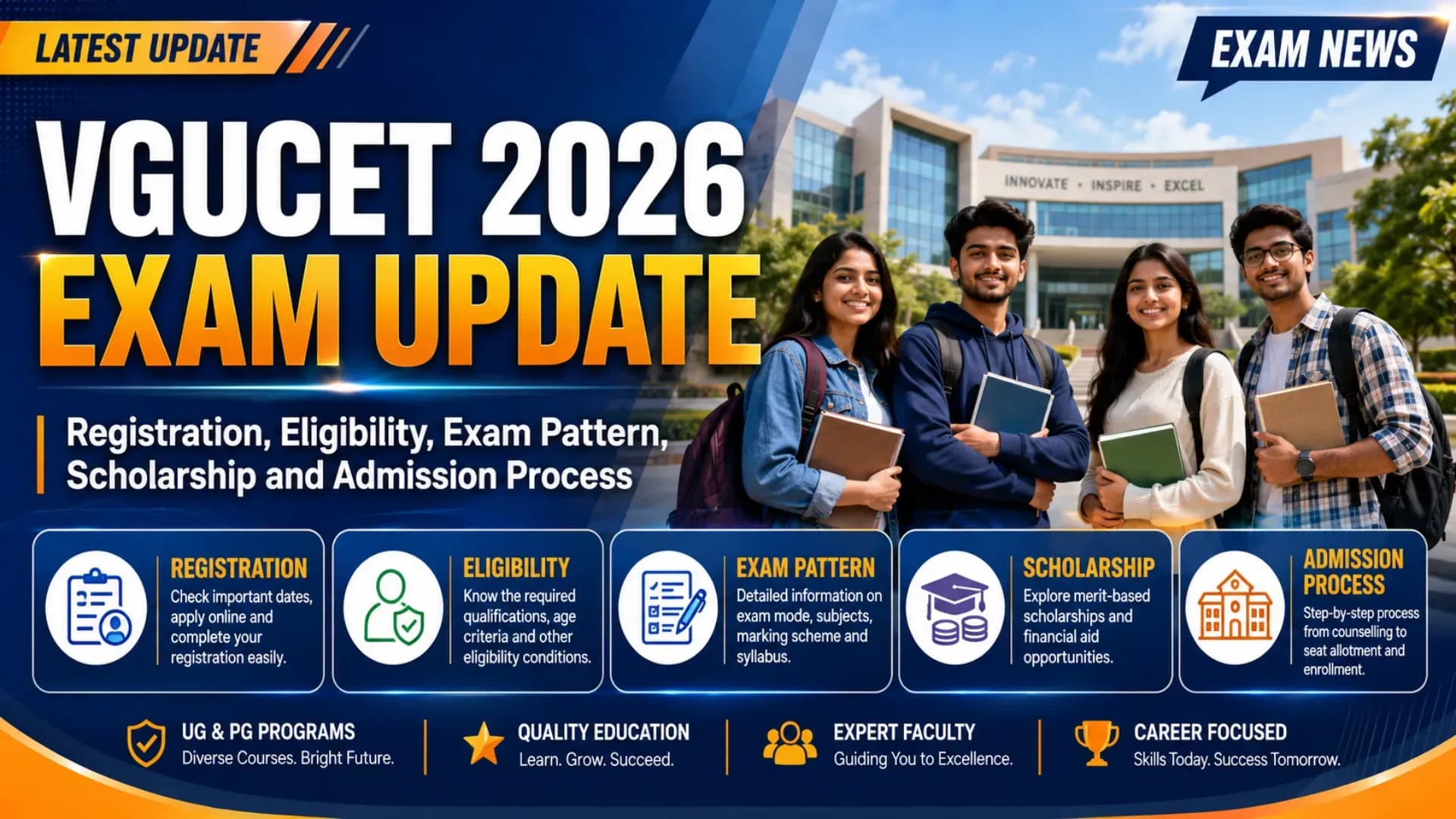 VGUCET 2026 Exam Update: Registration, Eligibility, Exam Pattern, Scholarship and Admission Process