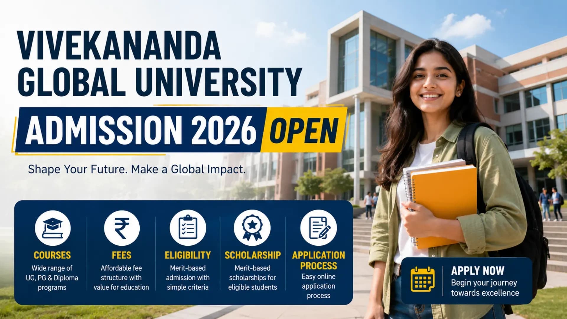 Vivekananda Global University Admission 2026 Open: Courses, Fees, Eligibility, Scholarship and Application Process