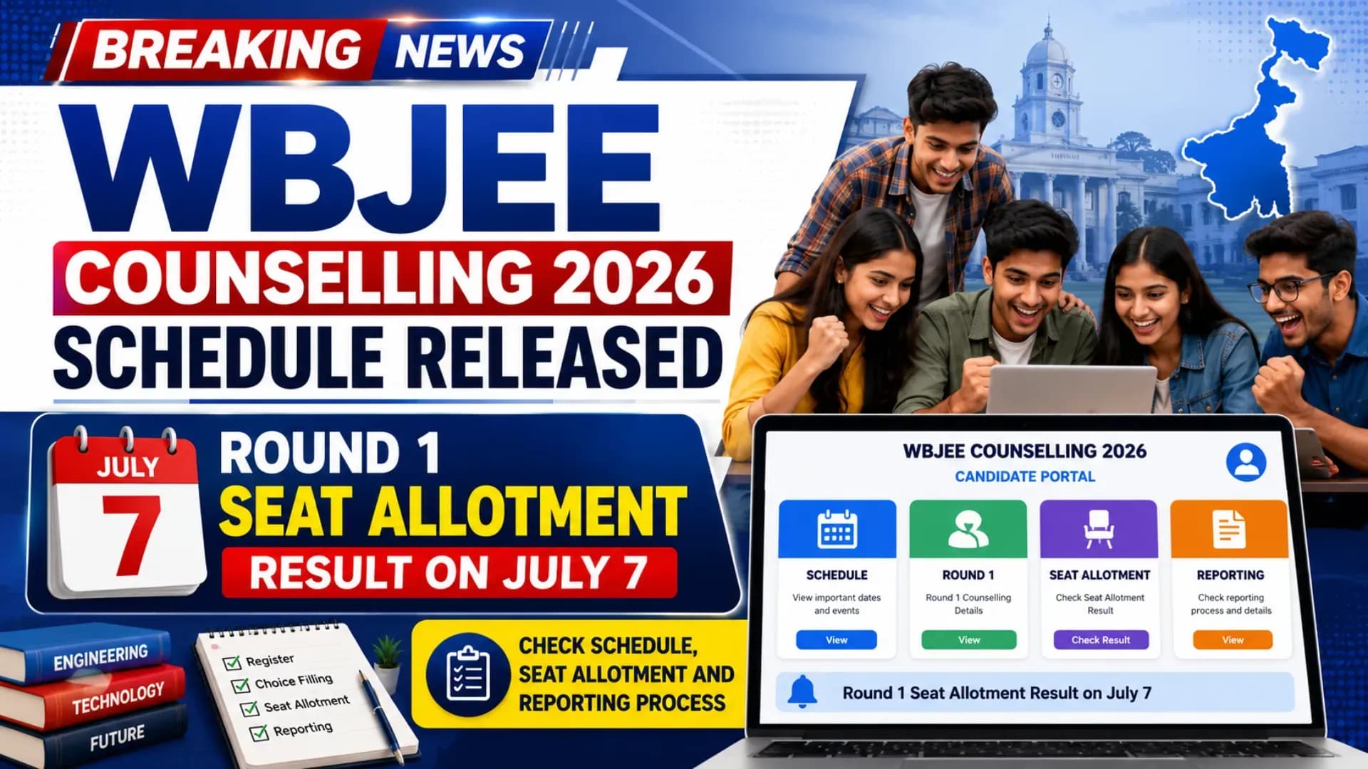 WBJEE Counselling 2026 Schedule Released: Check Round 1 Seat Allotment Date, Registration and Choice Filling