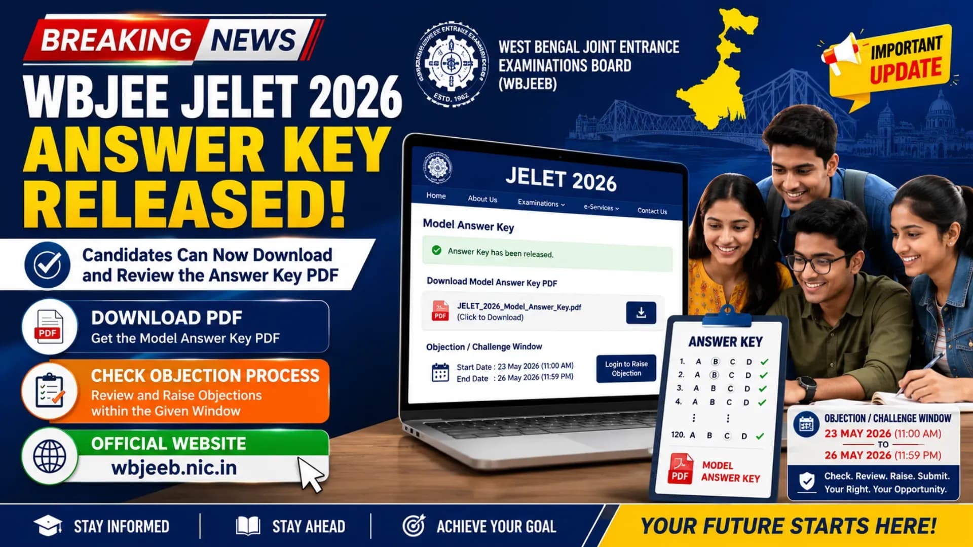 WBJEE JELET 2026 Answer Key Expected Soon: Check PDF Download and Objection Process at wbjeeb.nic.in