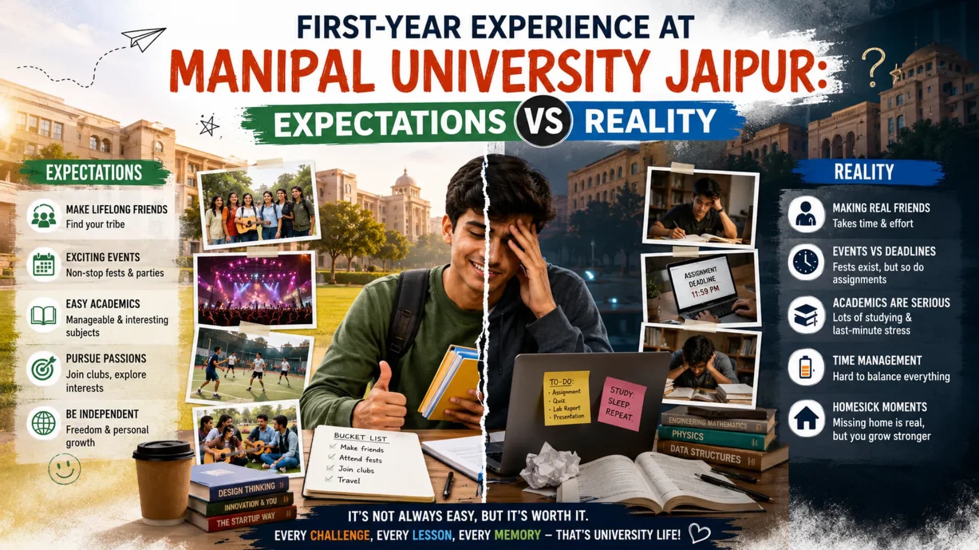 First-Year Experience at Manipal University Jaipur Expectations vs Reality