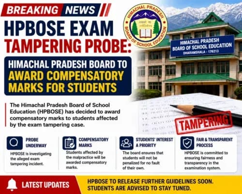 HPBOSE Exam Tampering, HPBOSE Compensatory Marks, Himachal Pradesh Board News, HPBOSE Latest Update, HPBOSE Exam Investigation, HPBOSE Students Relief, HPBOSE Result News, Himachal Board Exam 2026, HPBOSE Board Announcement, HPBOSE Education News