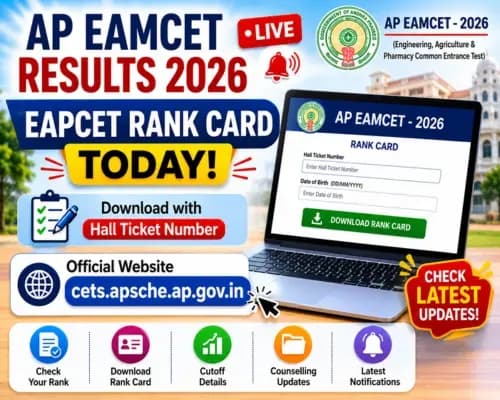 AP EAMCET Results 2026 LIVE: EAPCET Rank Card Today, Download at cets.apsche.ap.gov.in with Hall Ticket Number, Check Latest Updates Here