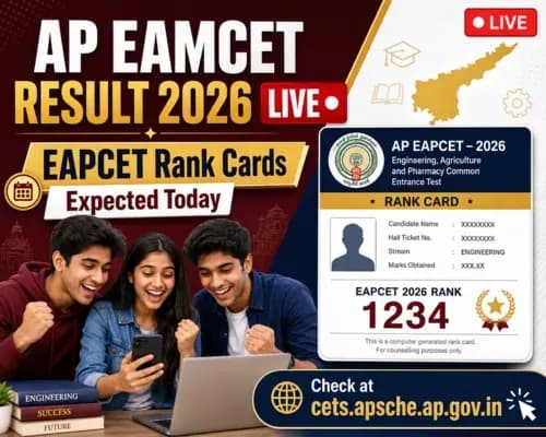 AP EAMCET Result 2026 LIVE: EAPCET Rank Cards Expected Today at cets.apsche.ap.gov.in