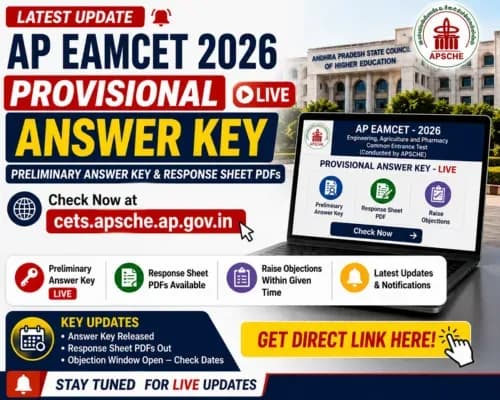 AP EAMCET 2026 Provisional Answer Key LIVE: Preliminary Answer Key, Response Sheet PDFs at cets.apsche.ap.gov.in, Get Direct Link Here, Check Latest Updates