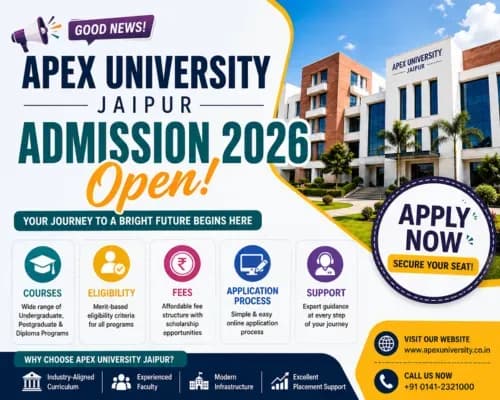 Apex University Jaipur Admission 2026 Open: Check Courses, Eligibility, Fees and Application Process