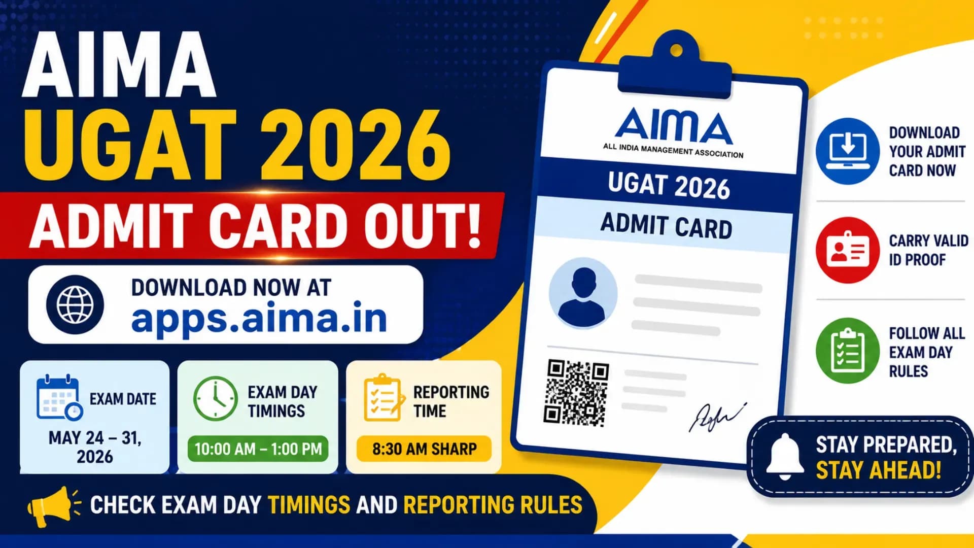 AIMA UGAT 2026 Admit Card Out: Download at apps.aima.in; Check Exam Day Timings and Reporting Rules