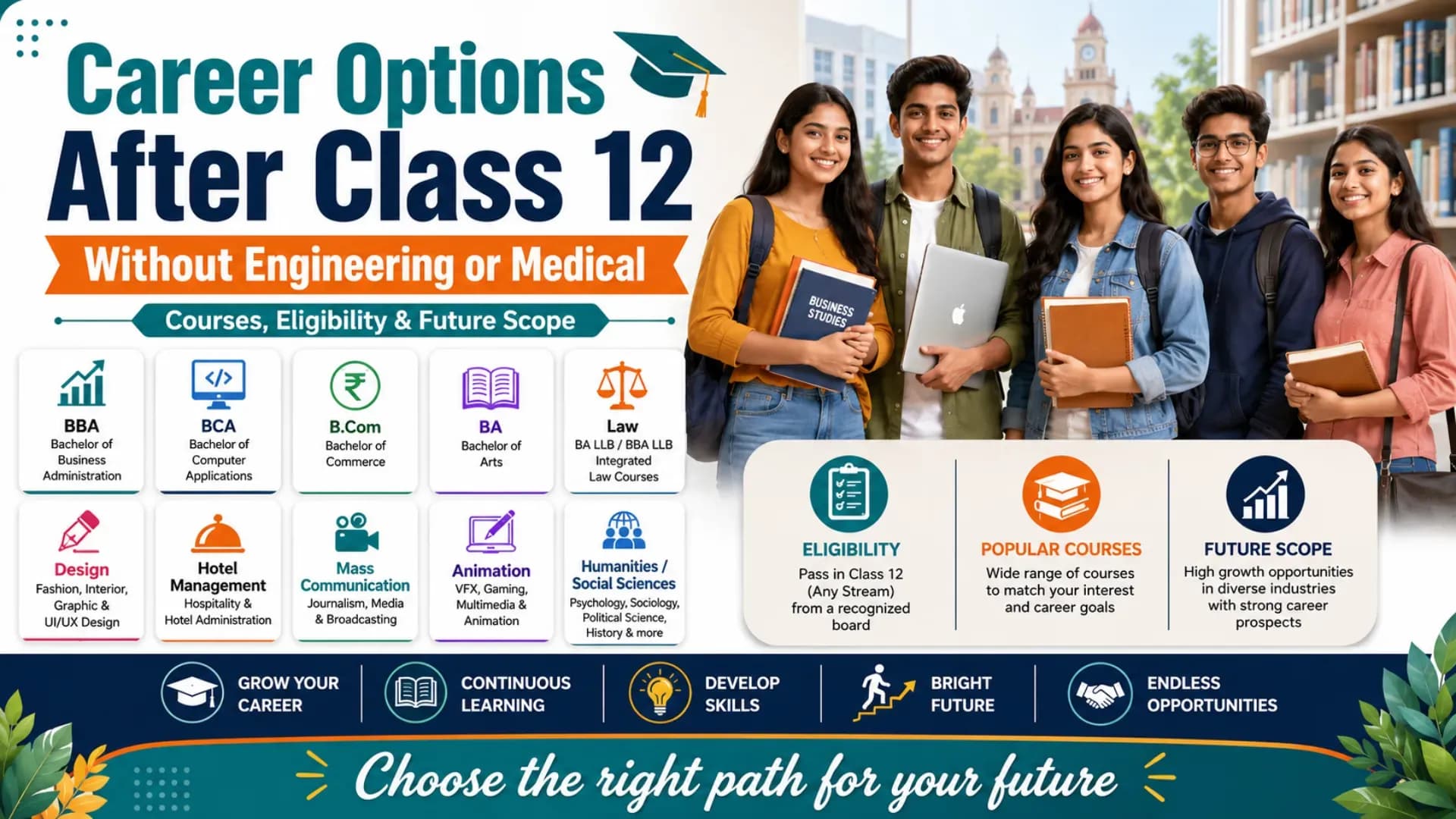 Career Options After Class 12 Without Engineering or Medical: Courses, Eligibility and Future Scope
