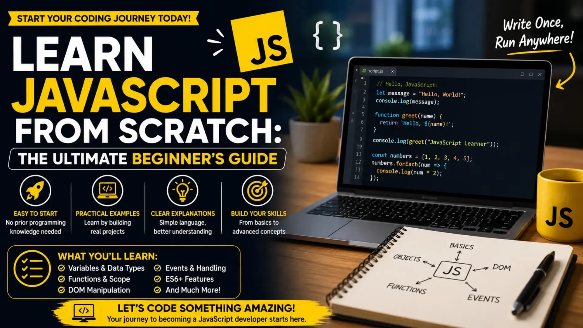 Learn JavaScript From Scratch: The Ultimate Beginner's Guide