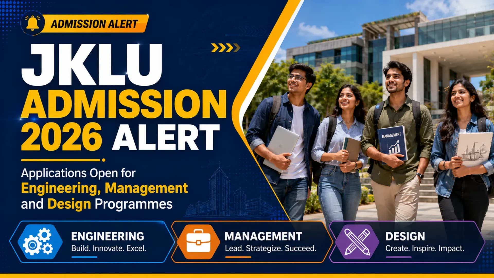 JKLU Admission 2026 Alert: Applications Open for Engineering, Management and Design Programmes