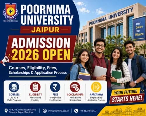 Poornima University Jaipur Admission 2026 Open: Check Courses, Eligibility, Fees, Scholarships and Application Process