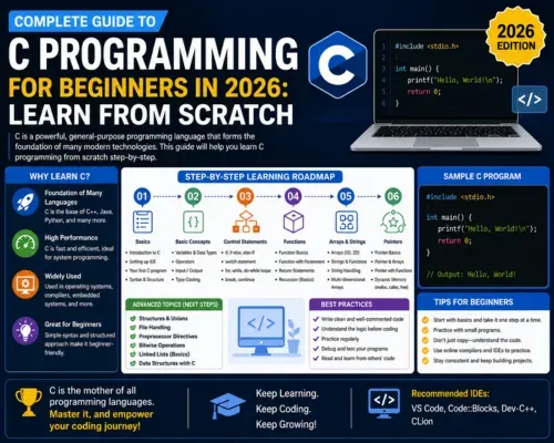 Complete Guide to C Programming for Beginners in 2026: Learn From Scratch