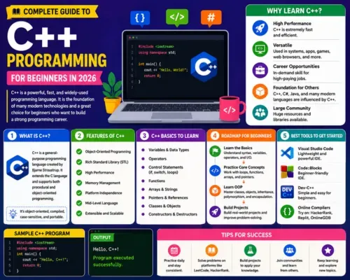 Complete Guide to C++ Programming for Beginners in 2026: Learn C++ From Scratch