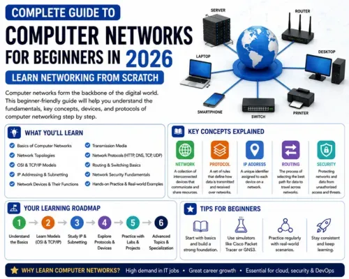 Complete Guide to Computer Networks for Beginners in 2026: Learn Networking From Scratch